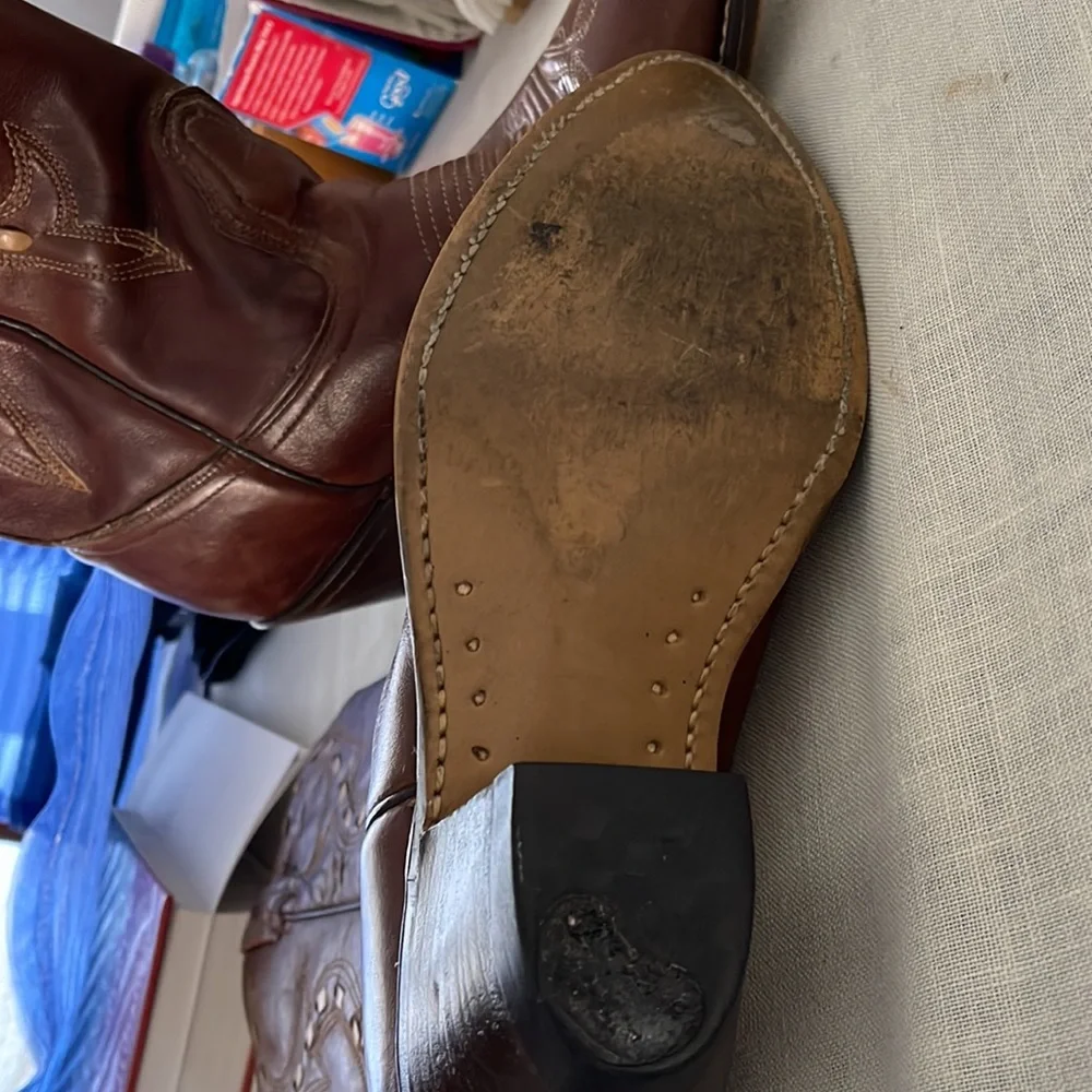 Leather Western Boots 9D Great Condition ACME - Picture 2 of 4